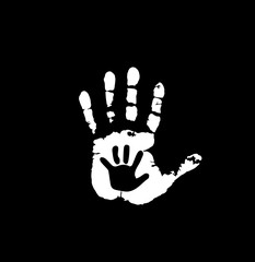  Mother or father and child handprint.