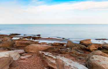 Fototapeta na wymiar Seaside, rocks on shore