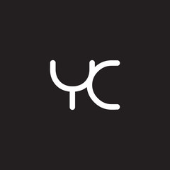 initial letter rounded logo modern white