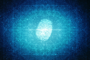 

Fingerprint Scanning Technology Concept 2d Illustration