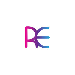 initial letter rounded logo modern, colorful gradient
