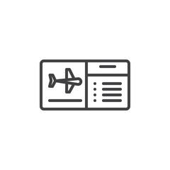 Fototapeta premium Air ticket outline icon. linear style sign for mobile concept and web design. Flight ticket simple line vector icon. Symbol, logo illustration. Pixel perfect vector graphics