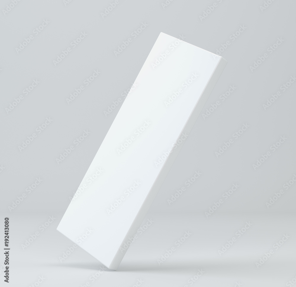Poster white box package mockup with shadow for your design. blank container or cardboard template for cosm