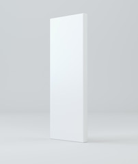 White package mock up model shadow. Blank cardboard or white paper matchbook container box package template. 3D rendering.