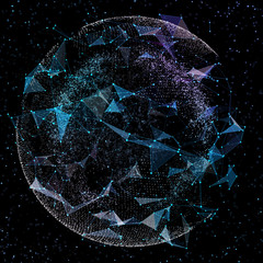 Communication of people in a social network without boundaries. Connection lines Around Earth Globe.The concept of social network. 3d illustration