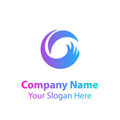 Abstract logo design in gradient color style on white background, Abstract graphic icon, logo design template, symbol for company
