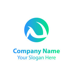 Fototapeta premium Abstract logo design in gradient color style on white background, Abstract graphic icon, logo design template, symbol for company