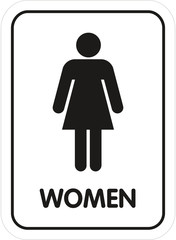 white restroom sign women