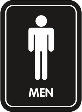 Black Restroom Sign Men