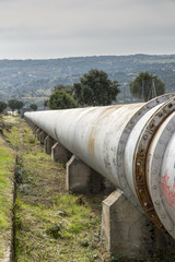 Water pipeline for drinking water supply to the Community of Madrid, Spain. Photo take in the municipality of Colmenar Viejo, on November 1, 2016