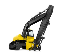 Yellow Excavator Isolated