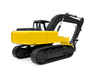 Yellow Excavator Isolated