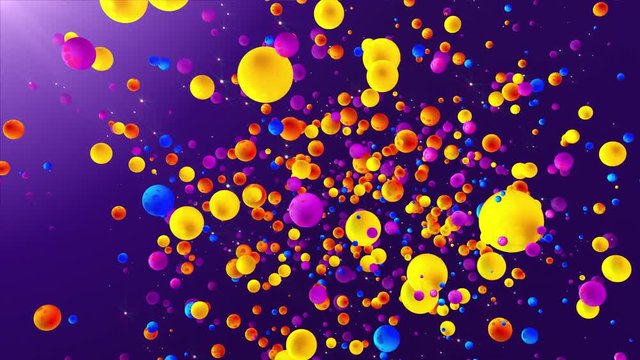 Flying colorful balls, loops