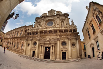 Fototapeta premium Basilica di Santa Croce, Church of the Holy Cross, Lecce, Apulia, Italy