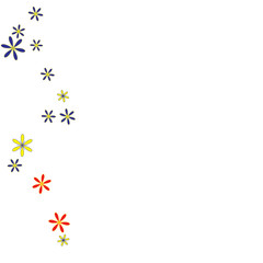 Cute Floral Pattern with Simple Small Flowers for Greeting Card or Poster. Naive Daisy Flowers in Primitive Style. Vector Background for Spring or Summer Design.