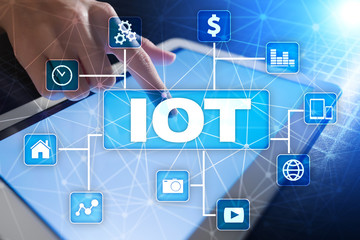 IOT. Internet of Thing concept. Multichannel online communication network digital 4.0