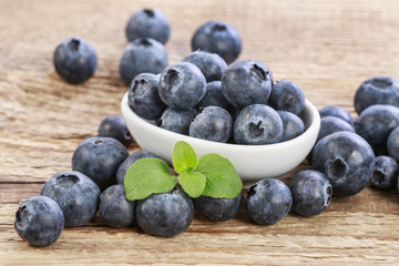Bowl of blueberries.