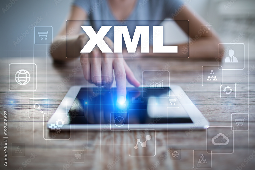 Poster xml. web development. internet and technology concept.