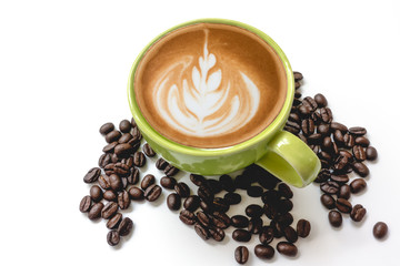cup of coffee top view.