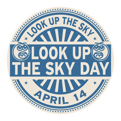 Fototapeta na wymiar Look up the Sky Day stamp
