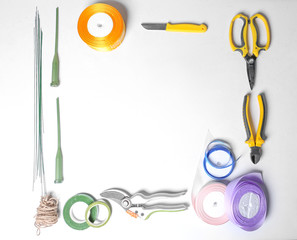 Obraz premium Florist equipment on white background