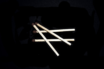 matches isolated on a black background