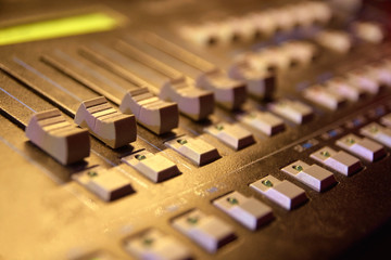 Control Panel. Different buttons. Modern equipment