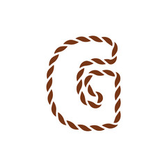 G Navy Rope Letter Logo Icon Design