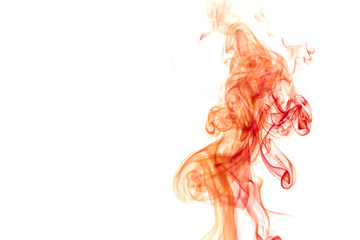 Red smoke on white background