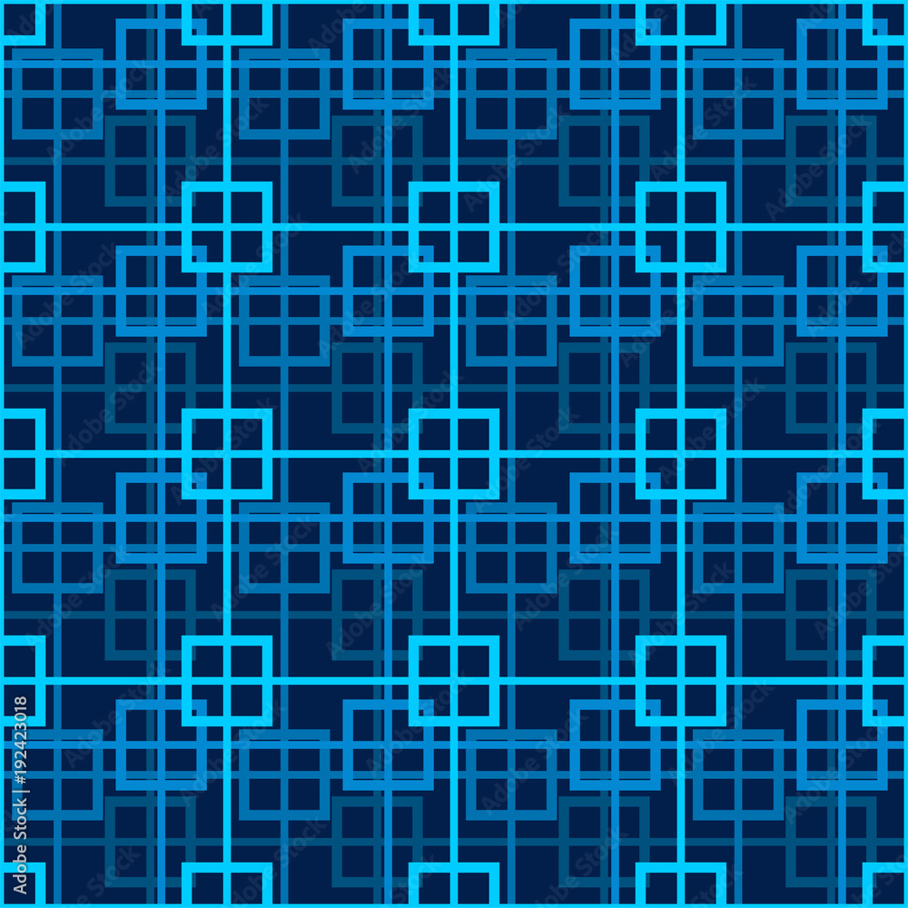 Poster blockchain network background. technology block chain abstract seamless pattern