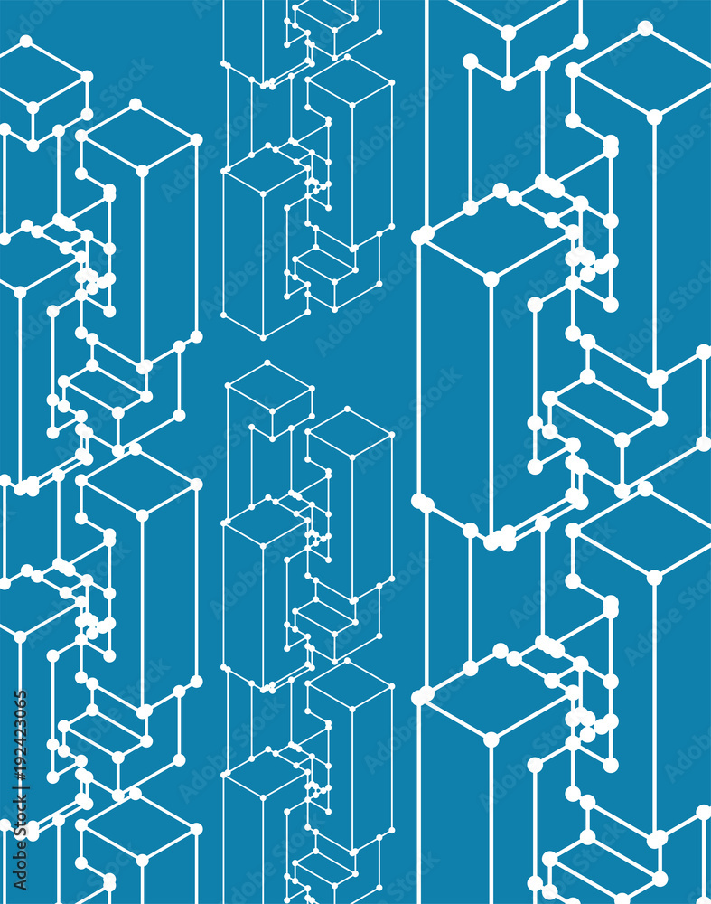 Poster blockchain network background for presentations. technology block chain template for design. abstrac