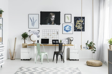 Swing in freelancer's office interior