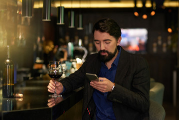 Enjoying evening in a bar