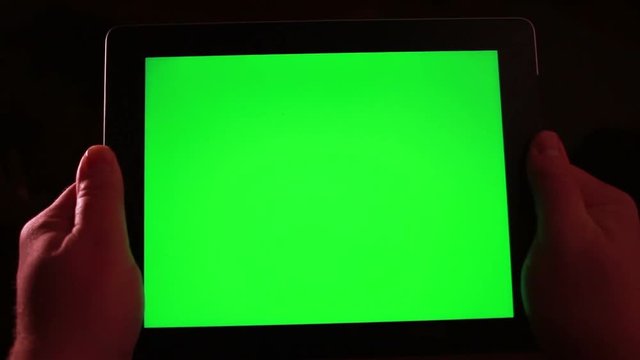 Tablet with Green Screen