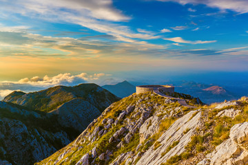 Lovcen Mountains National park at sunset - Montenegro