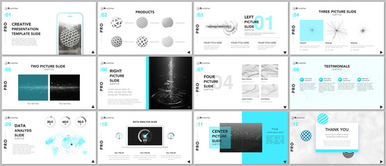 Minimal presentation templates. Tech elements on white background. Technology sci-fi concept vector design. Presentation slides for flyer, leaflet, brochure, report, marketing, advertising, banner.