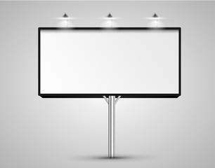 Obraz premium Realistic billboards with lights, vector illustration