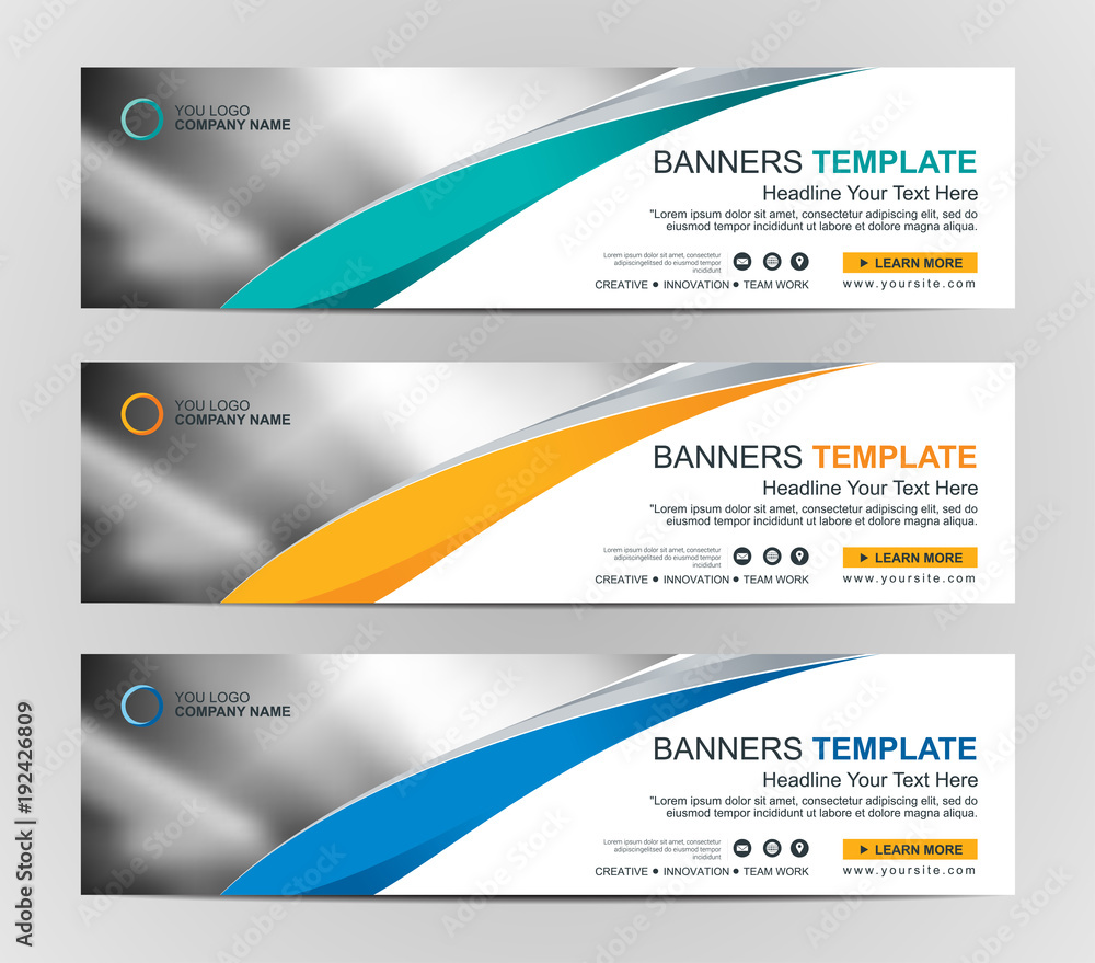 Sticker abstract web banner design background or header templates