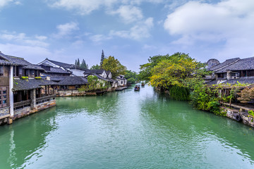 Fototapeta na wymiar Wuzhen's beautiful rivers and ancient architectural landscapes