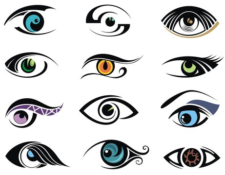 Eye icons set