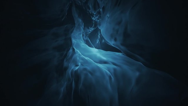 Blue saturated abstract fluid flame background loop.