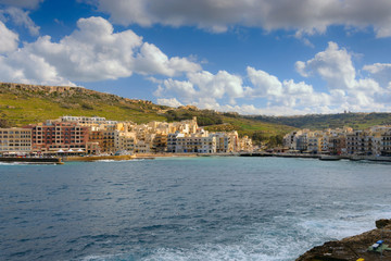Fototapeta na wymiar Marsalforn Bay in Gozo island, Malta