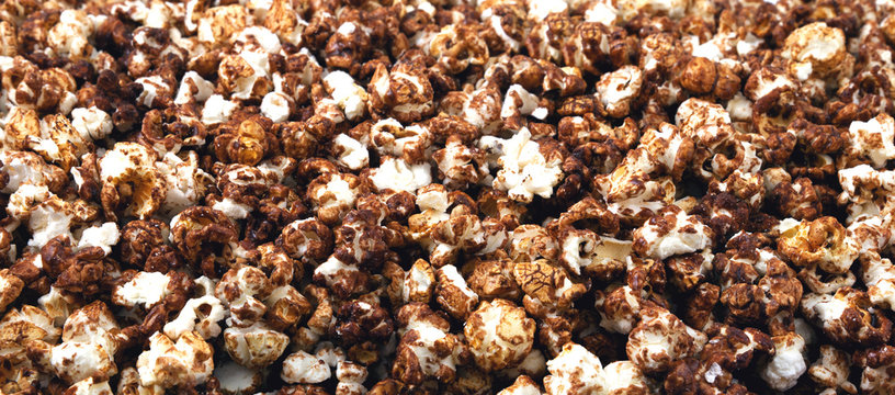 Panorama Of Chocolate Popcorn.
