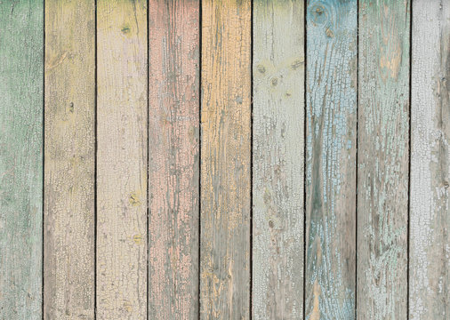 wood background or texture with pastel colored planks