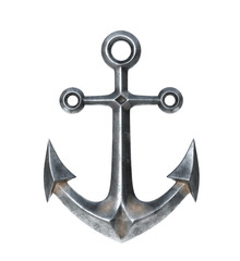 Anchor on a white background. 3D illustration