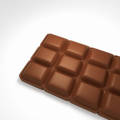 Sweet milk chocolate bar. 3d rendering picture.