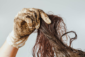 Home made hair Treatment with mud