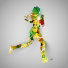 Colorful runner vector illustration.