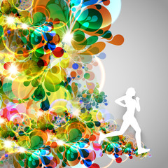 Obraz na płótnie Canvas Colorful runner vector illustration.