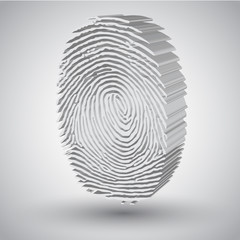Fingerprint in 3D vector illustration